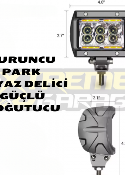 ÇALIŞMA LAMBASI 6 LED TURUNCU PARK BEYAZ DELİCİ 