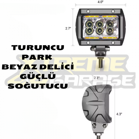 ÇALIŞMA LAMBASI 6 LED TURUNCU PARK BEYAZ DELİCİ