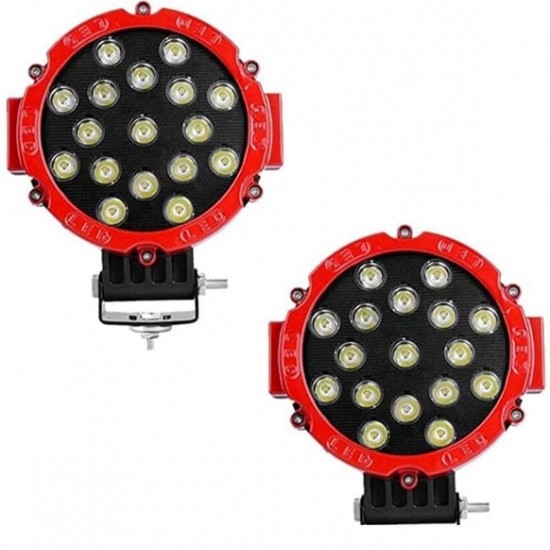 Offroad Sis Lambası 17 Power Ledli 51W Kırmızı Çerçeve  12-48V / Lass289